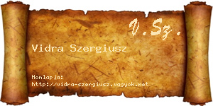 Vidra Szergiusz névjegykártya